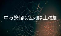 中方敦促以色列停止对加沙军事行动	，呼吁落实“两国方案”