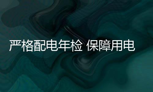 对配电设备进行定期检测